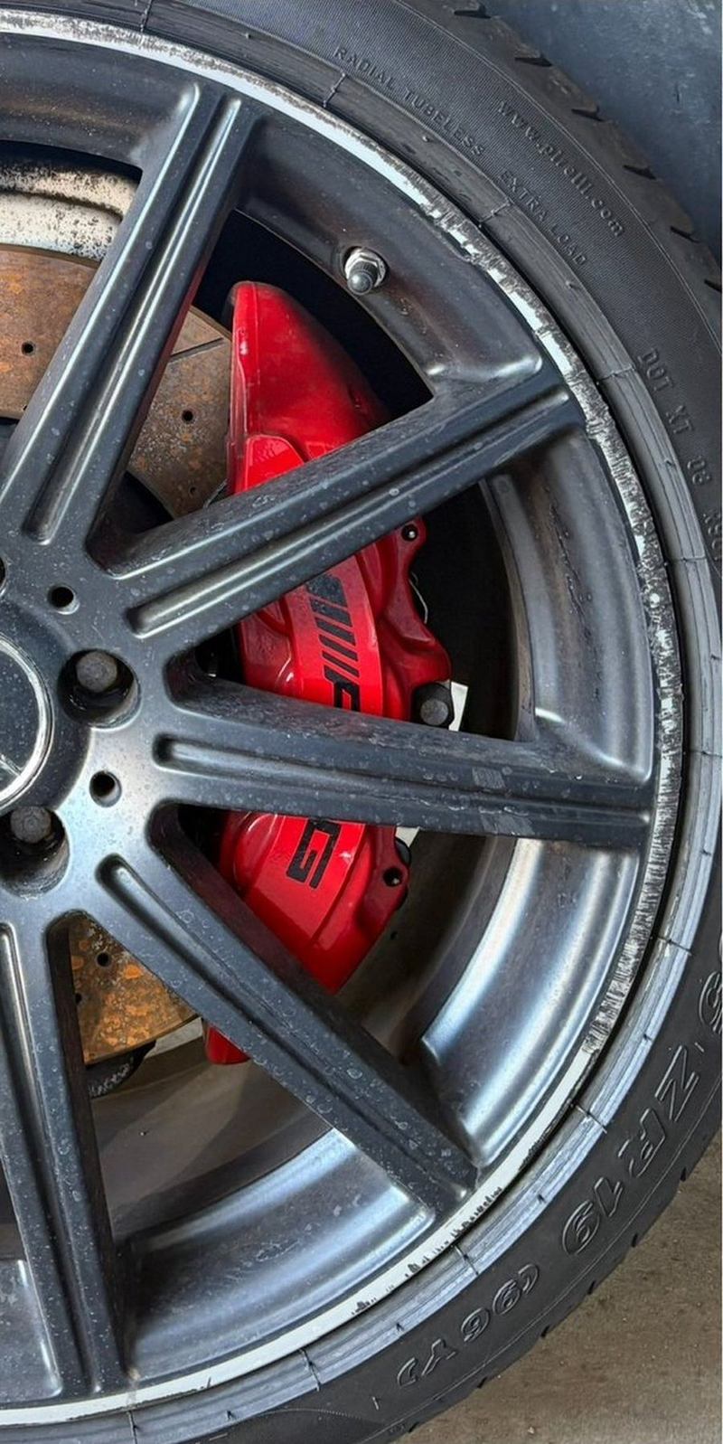 Mercedes AMG wheel before repair