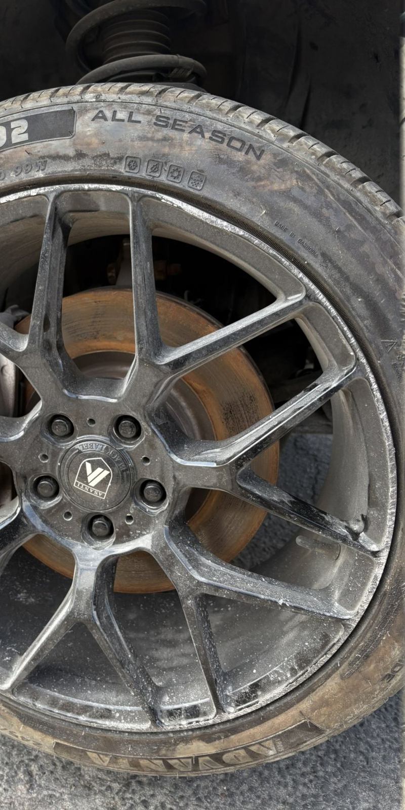 Asanti Black Label wheel before repair
