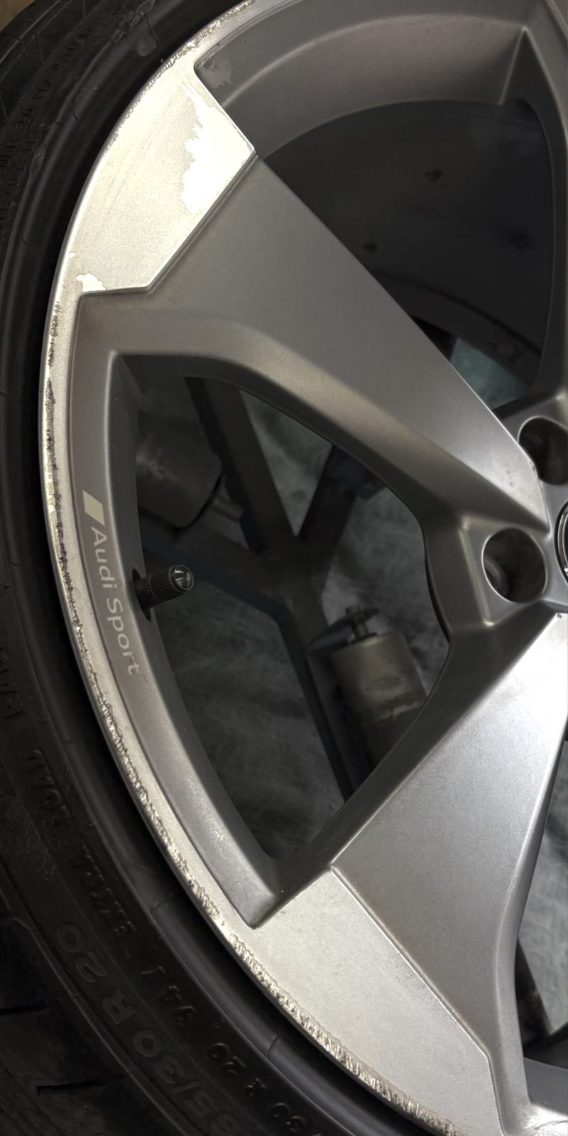 Audi Sport wheel before repair