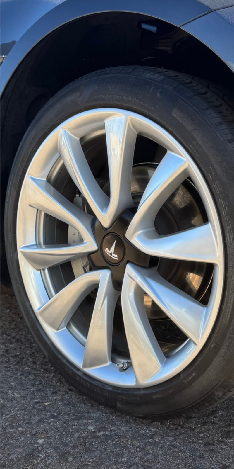Tesla wheel after repair